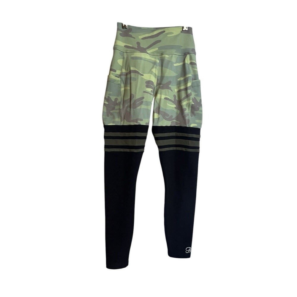 Bombshell Sportswear Thigh High Leggings Womens S Green Black Camo No Size Tag